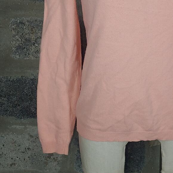 MASSIMO DUTTI sz S v-neck sweater Italy soft pink wool cashmere blend - Picture 3 of 5